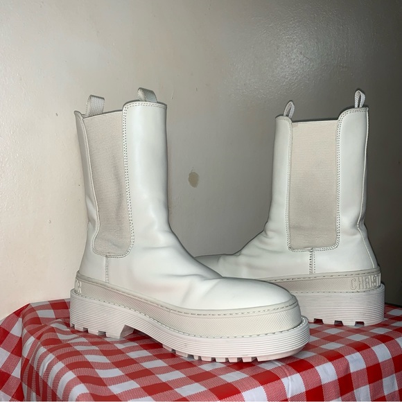 CHRISTIAN DIOR Leather Chelsea Boots Size 7 US / 37 EUR - Picture 9 of 16